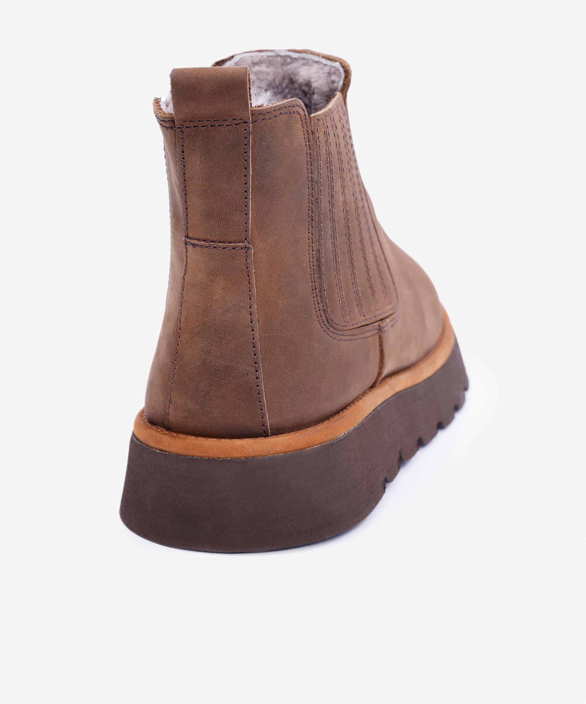 Yargıcı Yargıcı Kahverengi YARGICI Deri Lastikli İçi Kürklü Bot | FashFed Kahverengi - 6. görsel