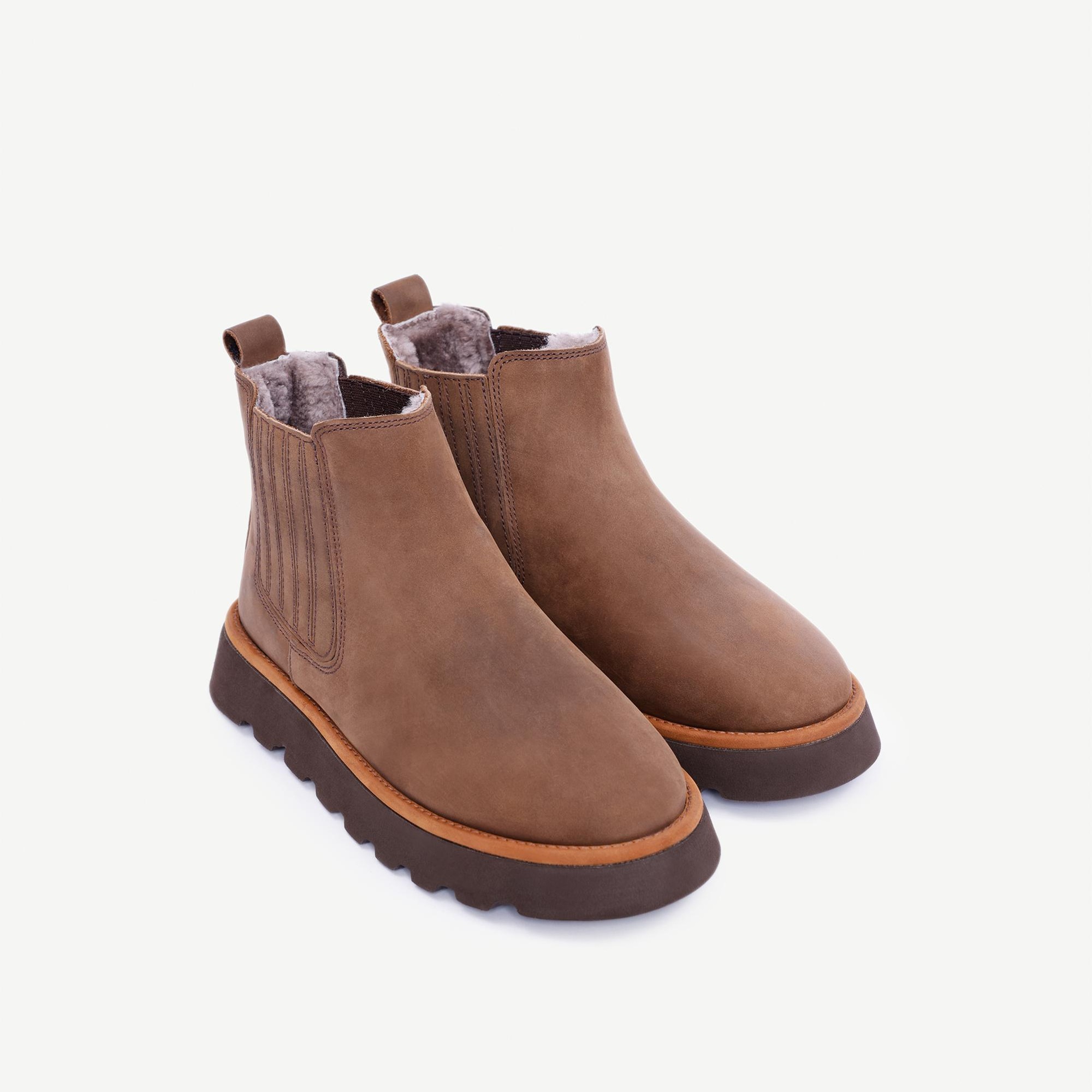 YARGICI Deri Lastikli İçi Kürklü Bot