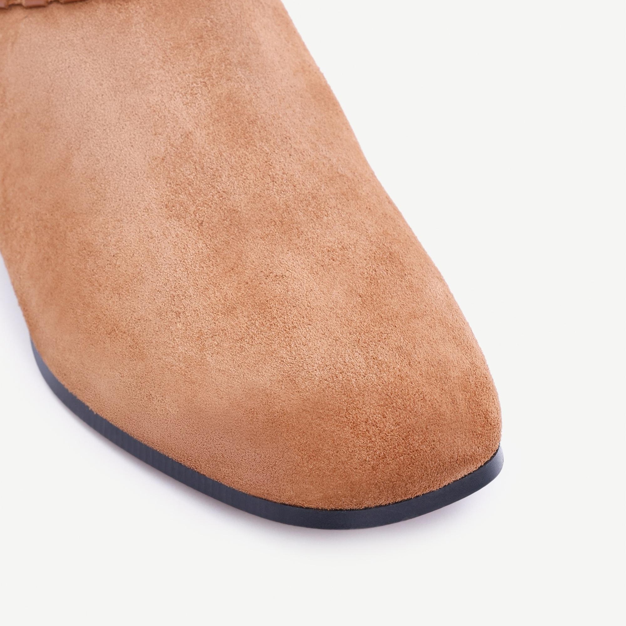 YARGICI Örgü Saraç Detaylı Western Deri Bot