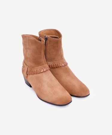  YARGICI Örgü Saraç Detaylı Western Deri Bot