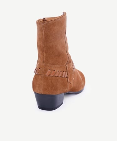  YARGICI Örgü Saraç Detaylı Western Deri Bot