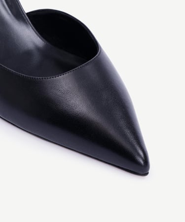  YARGICI Sivri Burunlu Deri Topuklu Ayakkabı