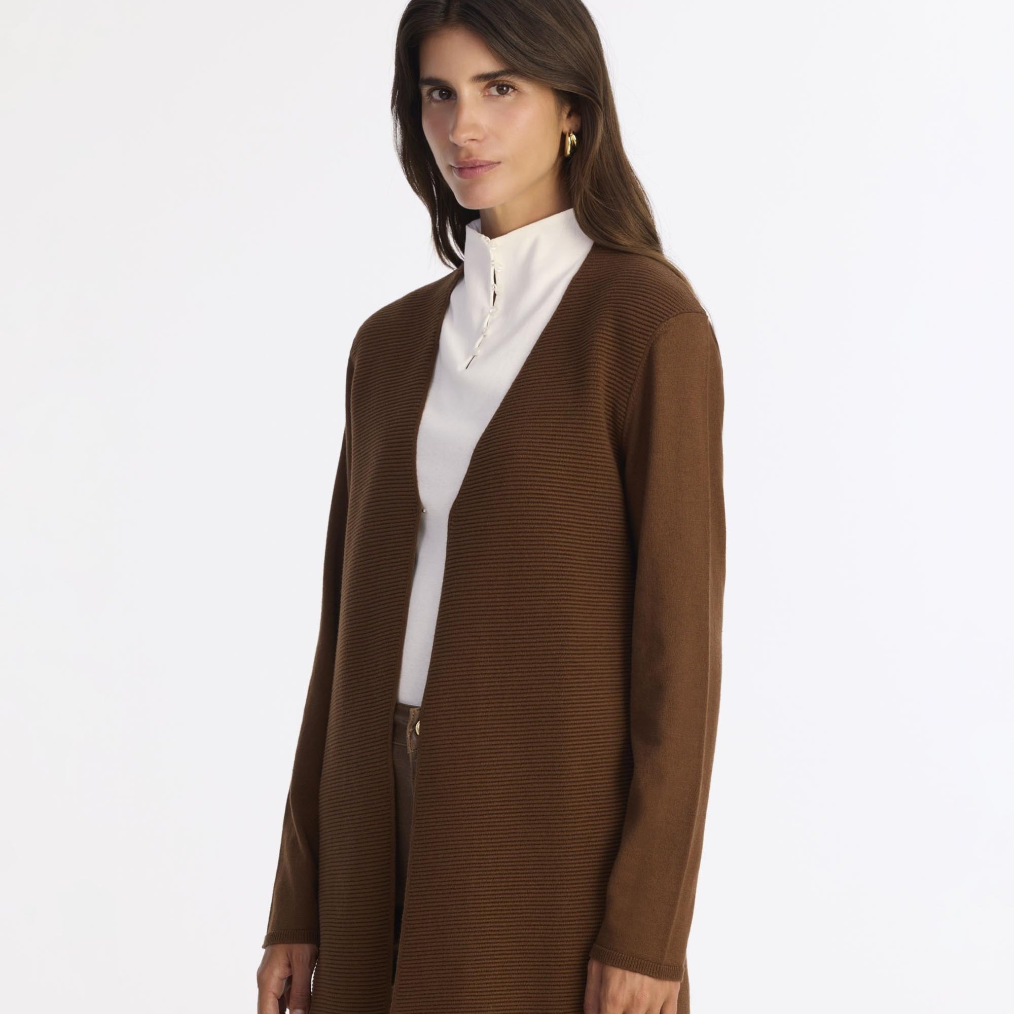 YARGICI Geniş V Yaka Uzun Kol Hırka