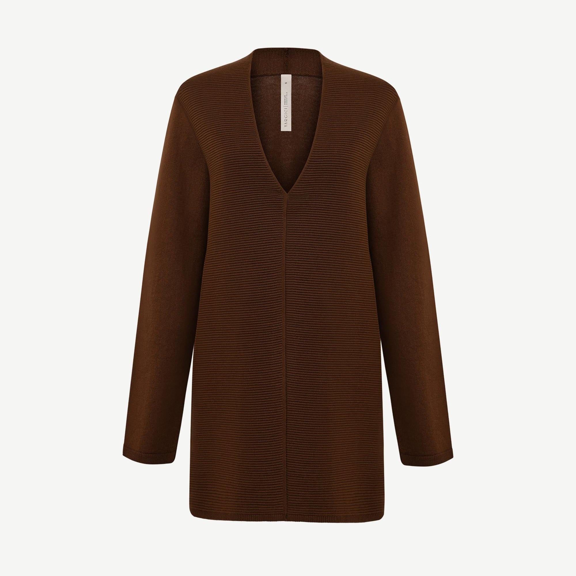 YARGICI Geniş V Yaka Uzun Kol Hırka