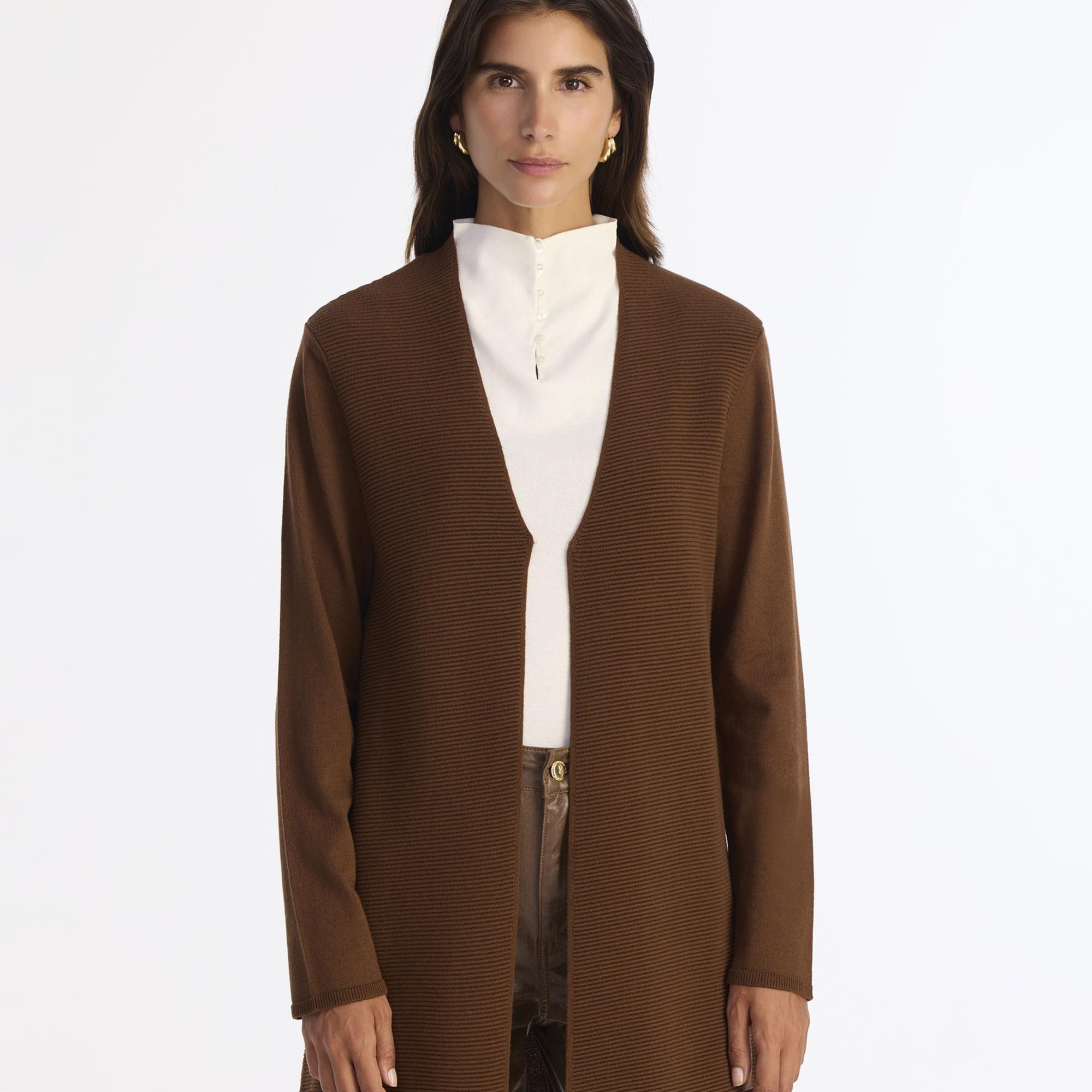 YARGICI Geniş V Yaka Uzun Kol Hırka