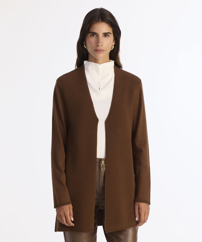  YARGICI Geniş V Yaka Uzun Kol Hırka