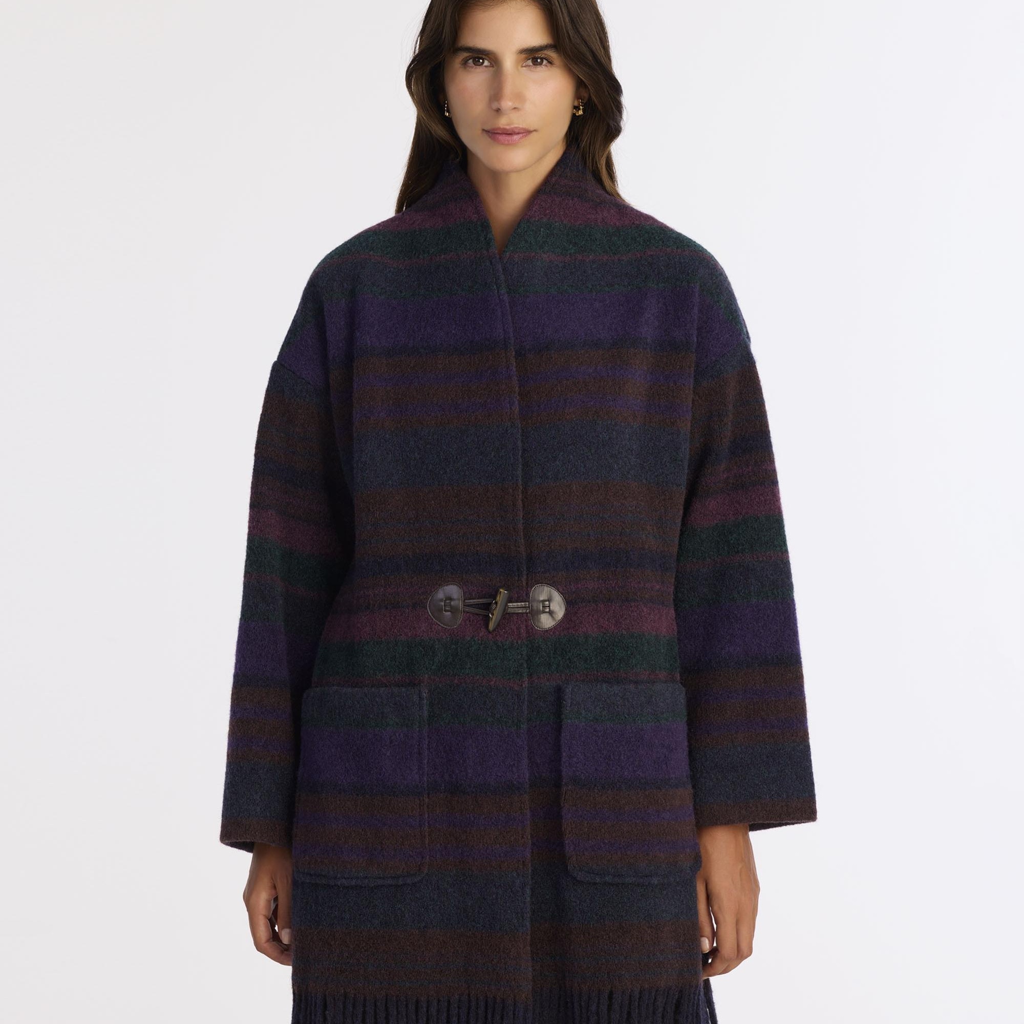 YARGICI Geniş Şal Yaka Uzun Kol Palto