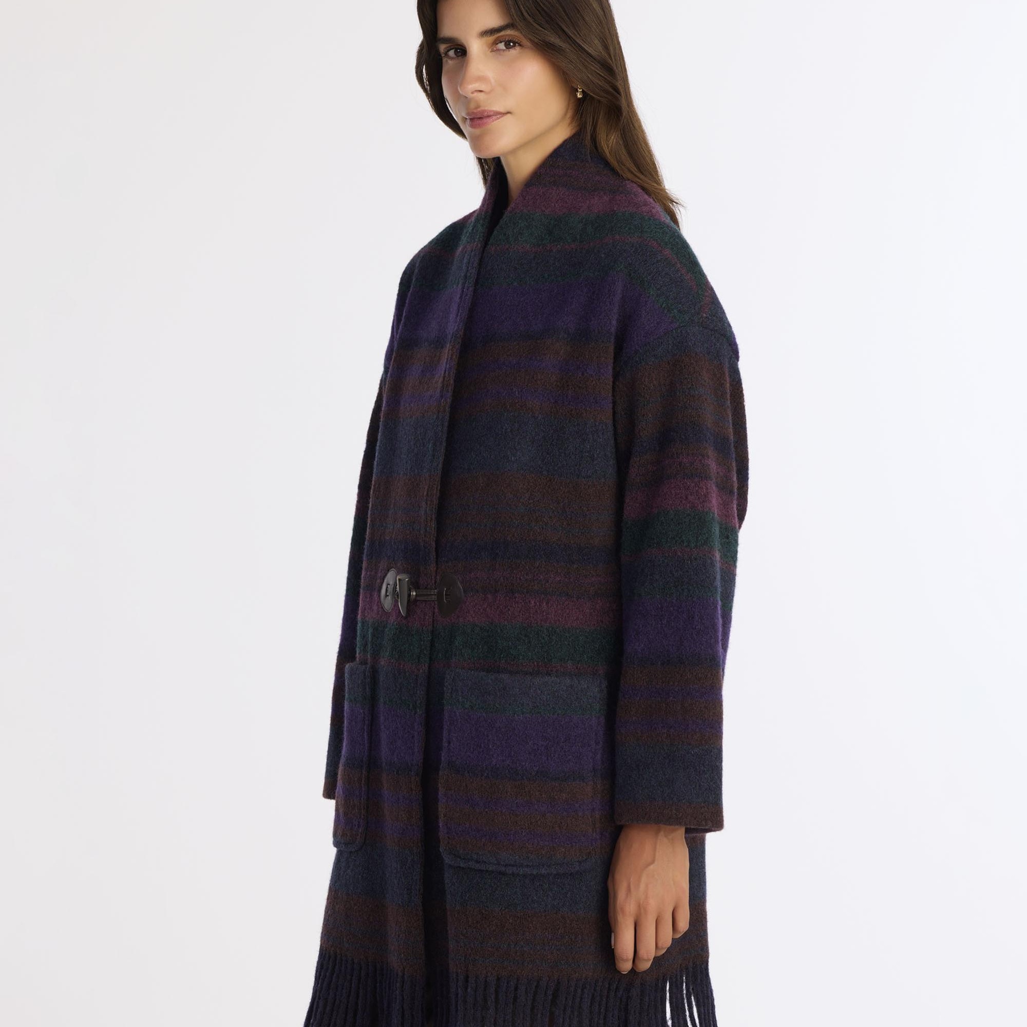 YARGICI Geniş Şal Yaka Uzun Kol Palto