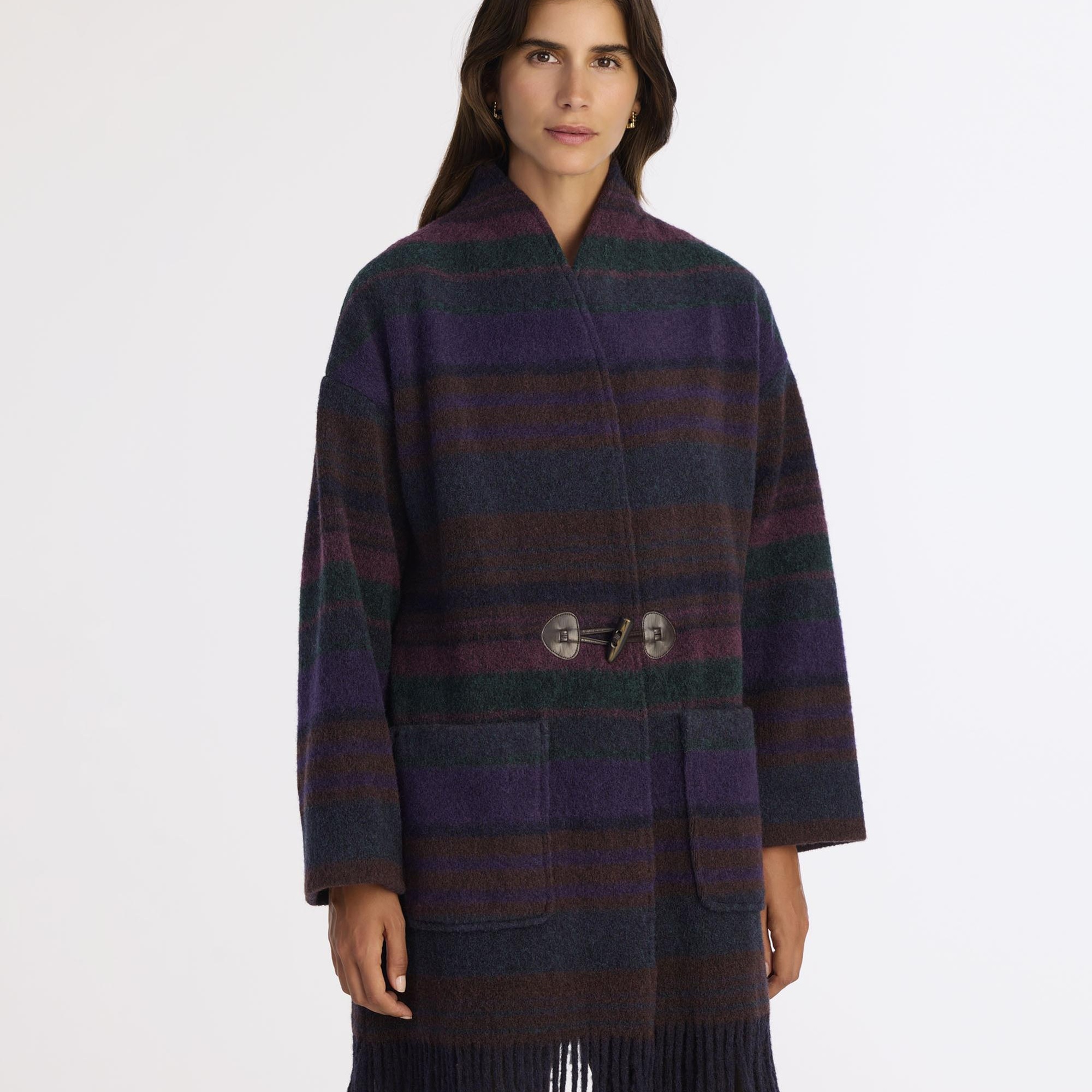 YARGICI Geniş Şal Yaka Uzun Kol Palto