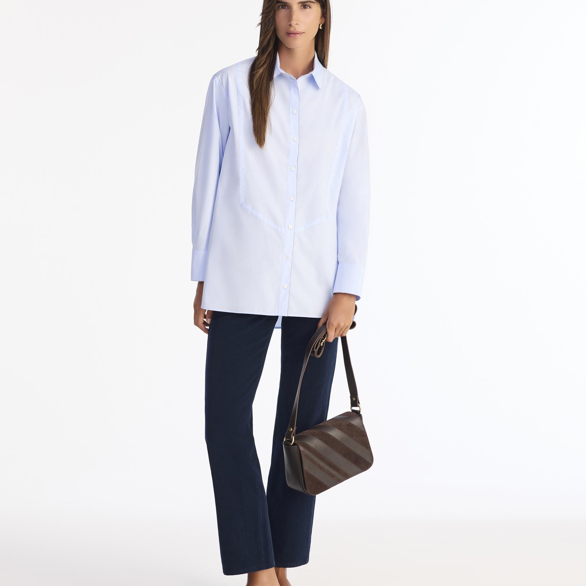 YARGICI Geniş Gömlek Yaka Uzun Kol Gömlek