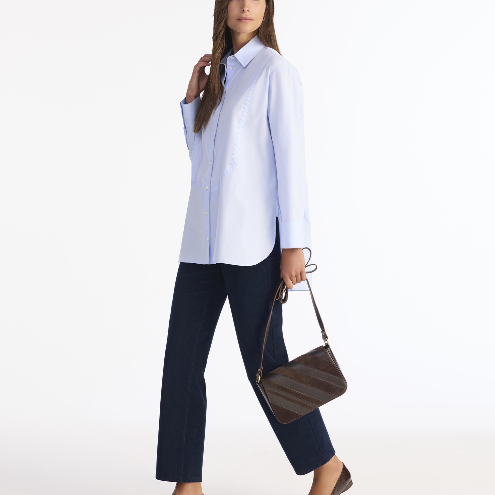 YARGICI Geniş Gömlek Yaka Uzun Kol Gömlek