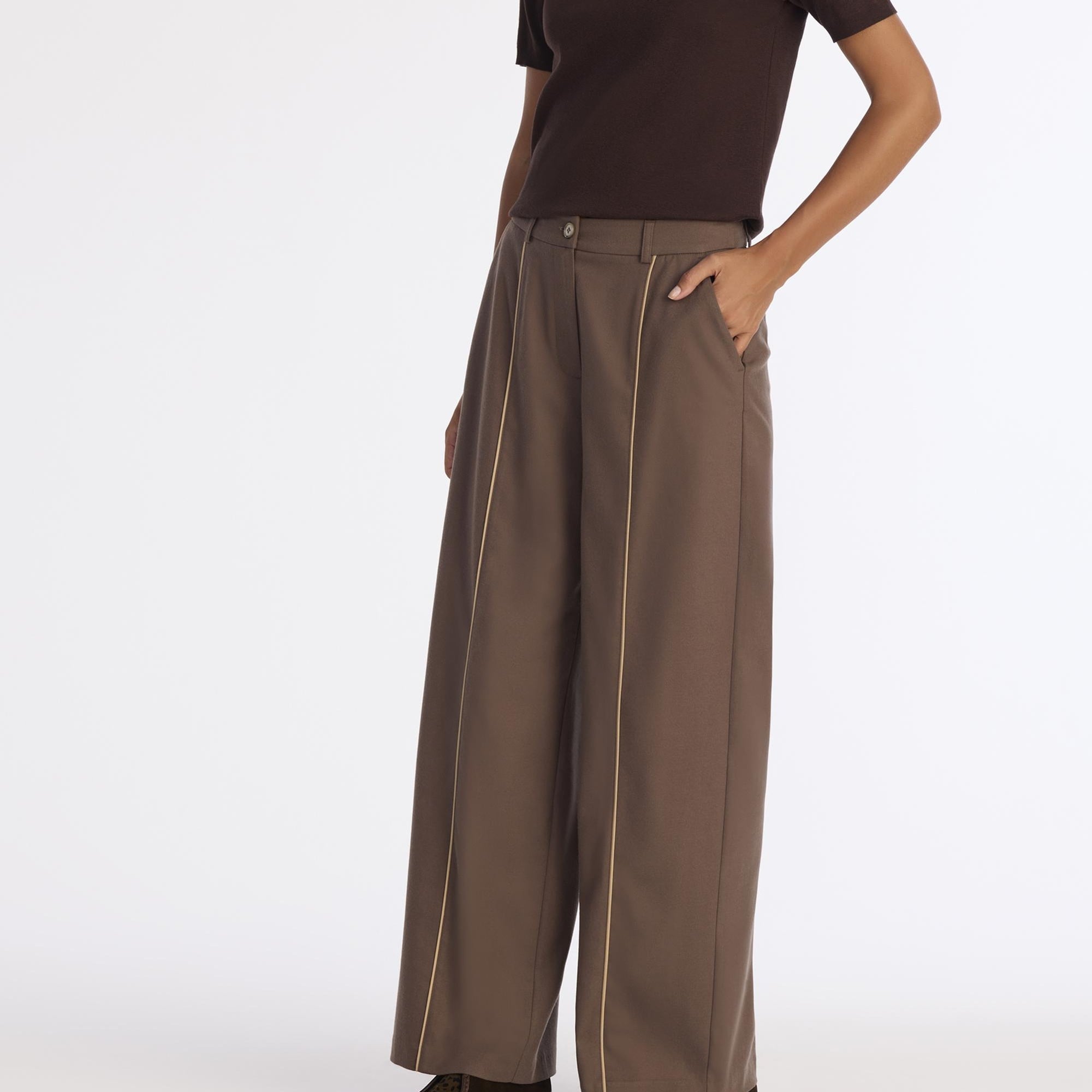 YARGICI Geniş Yüksek Bel Pantolon