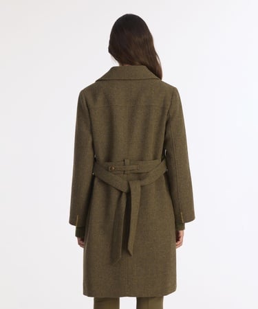  YARGICI Dikiş Detaylı Kemerli Uzun Palto