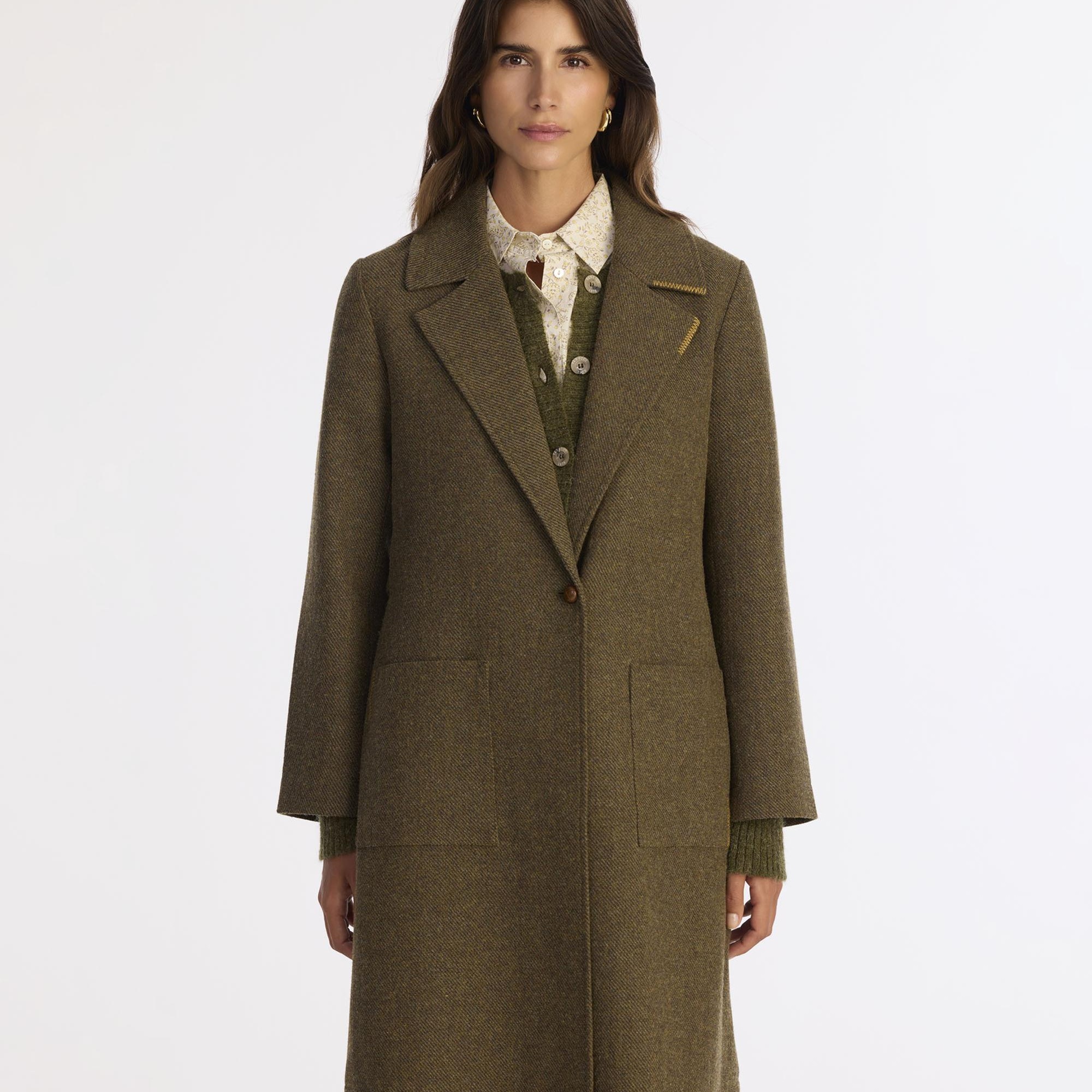 YARGICI Dikiş Detaylı Kemerli Uzun Palto