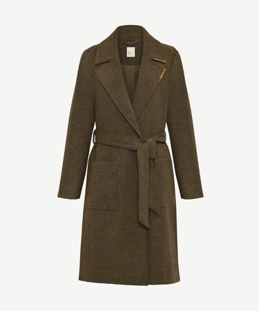  YARGICI Dikiş Detaylı Kemerli Uzun Palto