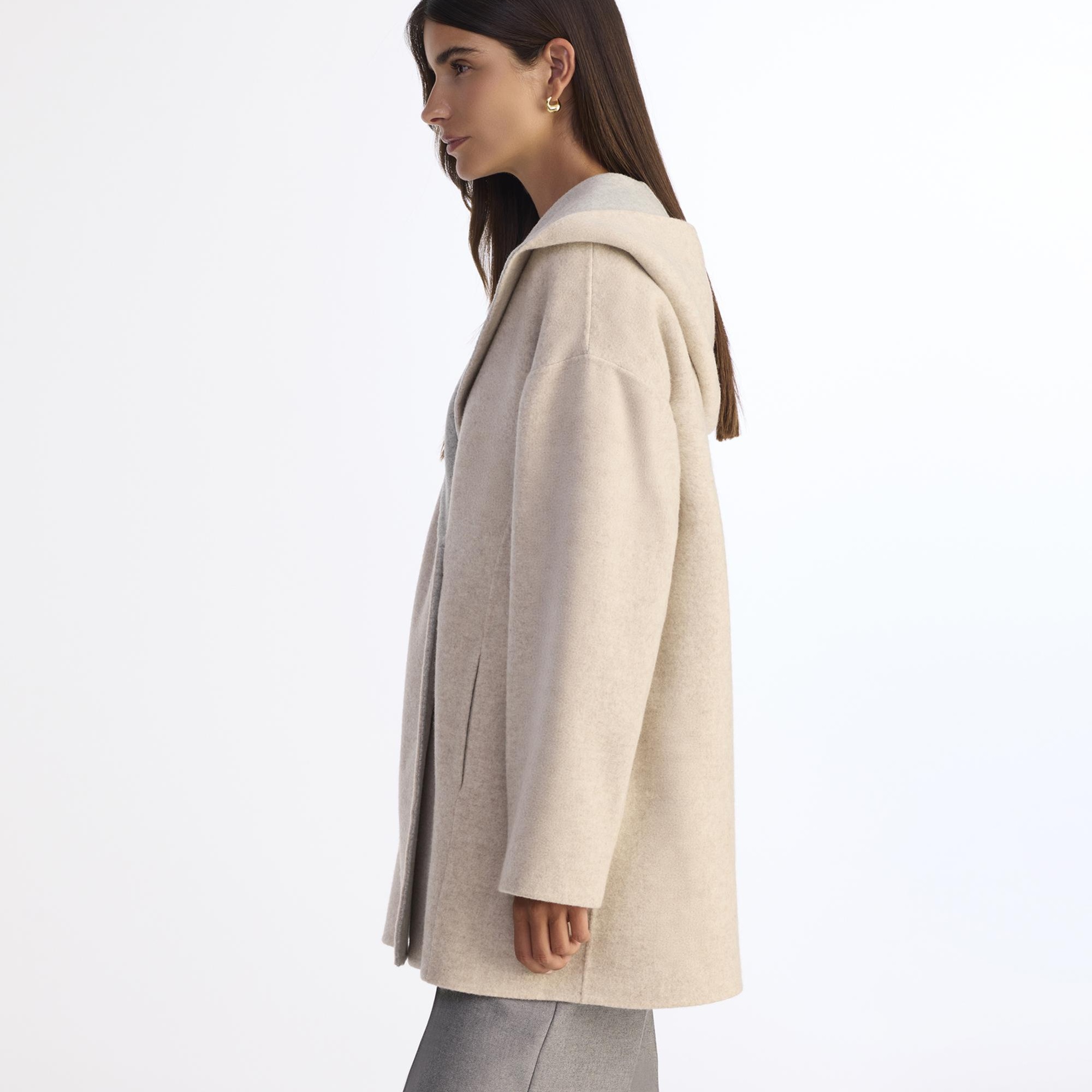 YARGICI Geniş Şal Yaka Uzun Kol Palto