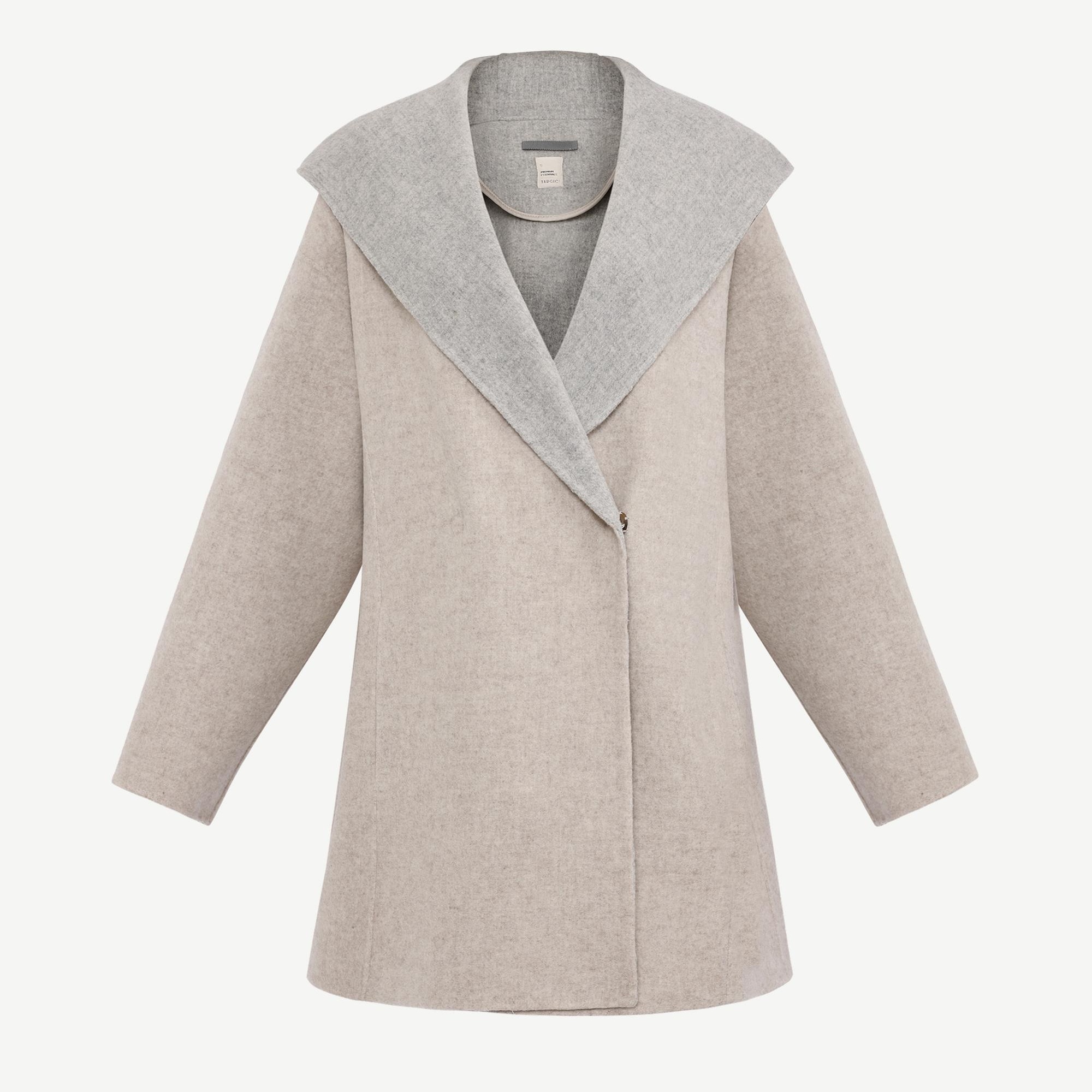 YARGICI Geniş Şal Yaka Uzun Kol Palto