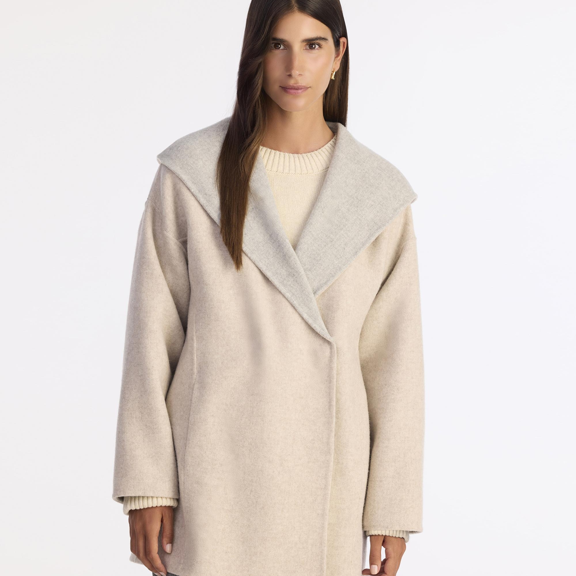 YARGICI Geniş Şal Yaka Uzun Kol Palto