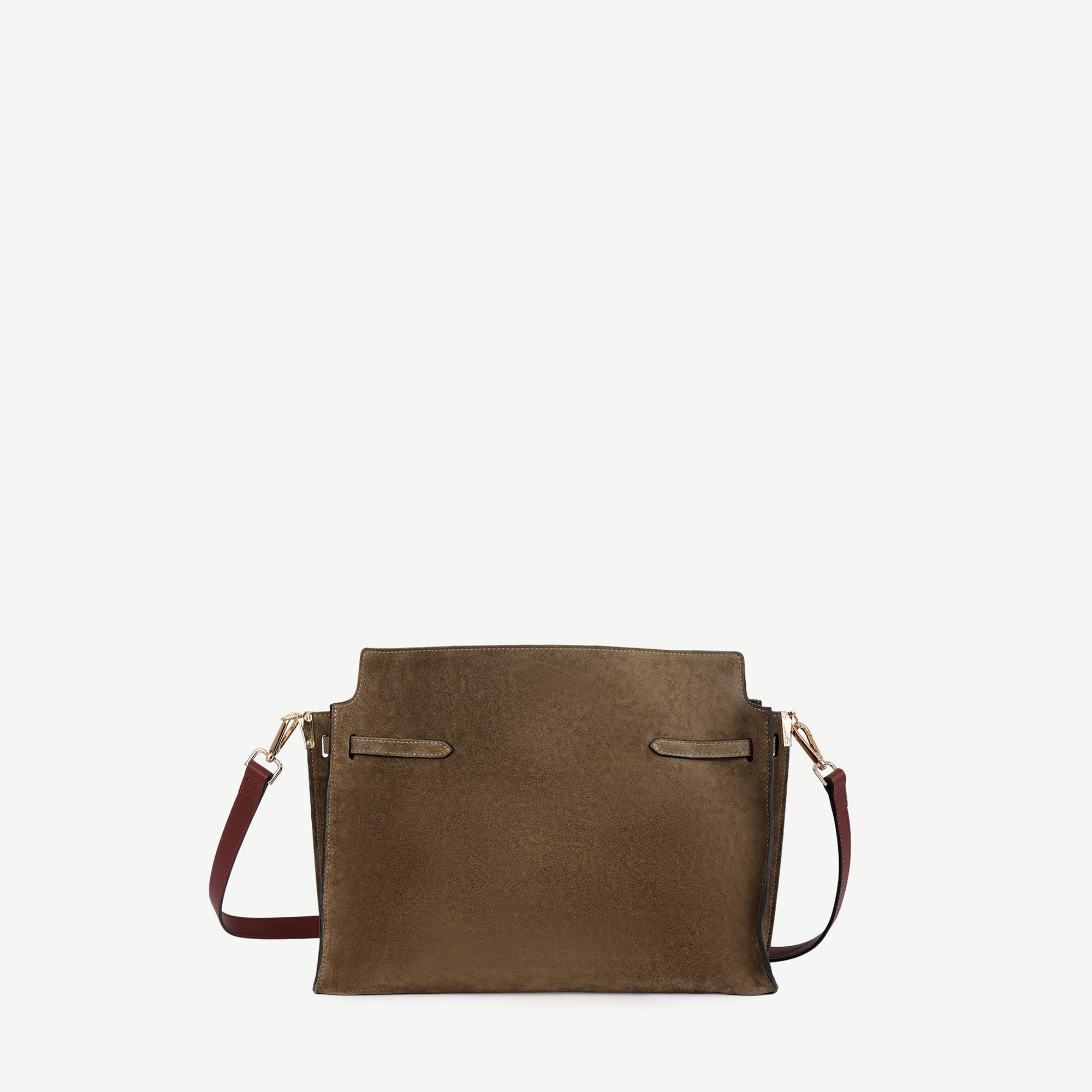 YARGICI Kemer Detaylı Süet Deri Omuz Çantası