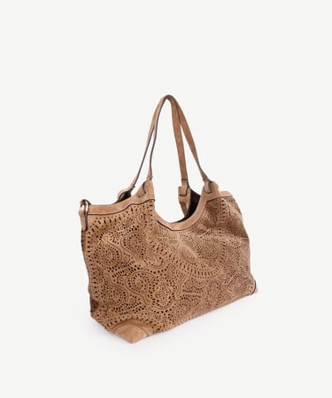  YARGICI Lazer Kesimli Deri Omuz Çantası