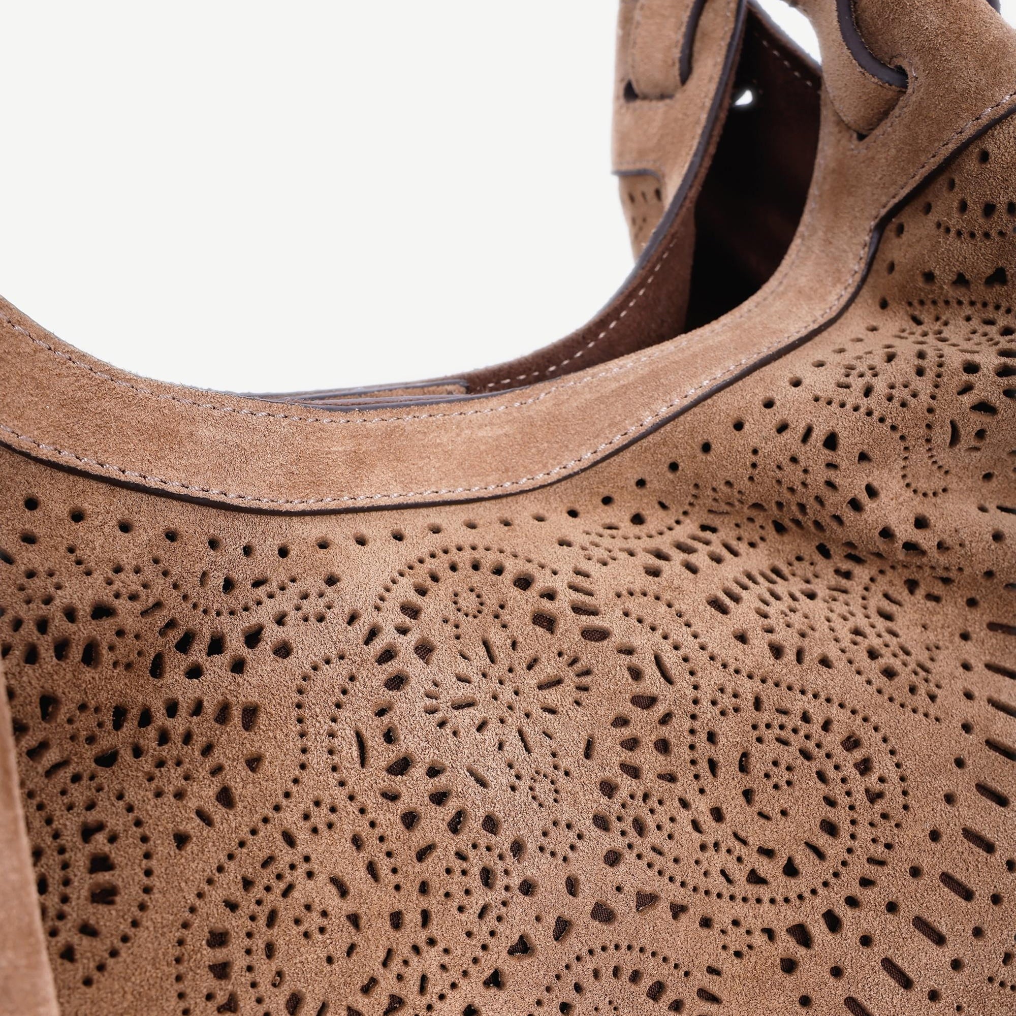 YARGICI Lazer Kesimli Deri Omuz Çantası