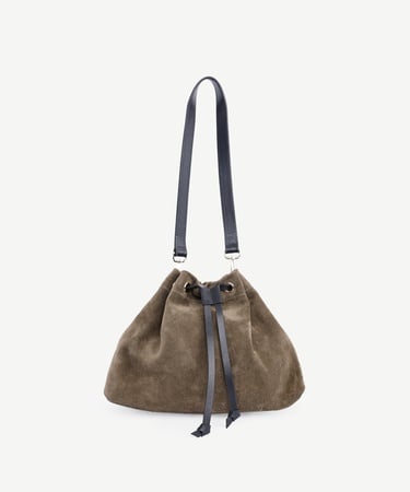  YARGICI Süet Deri Hobo Omuz Çantası