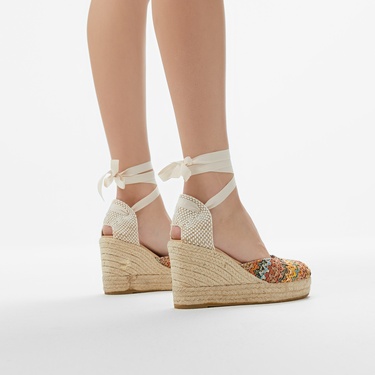  Manebi Kadın Renkli Topuklu Ayakkabı