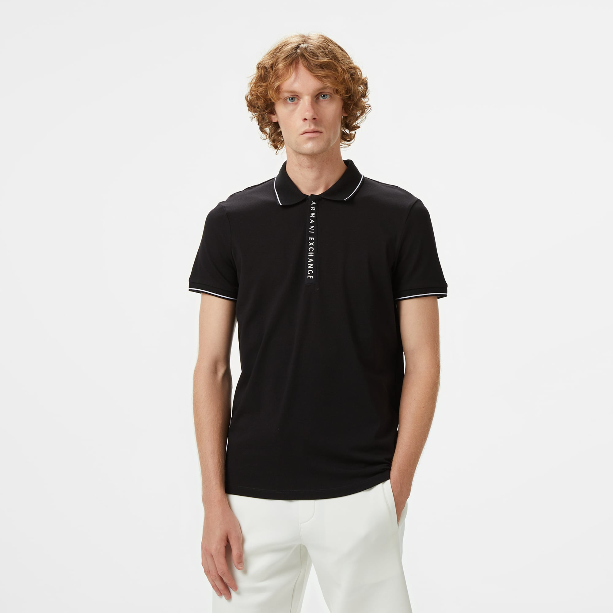 Armani Exchange Erkek Siyah Polo