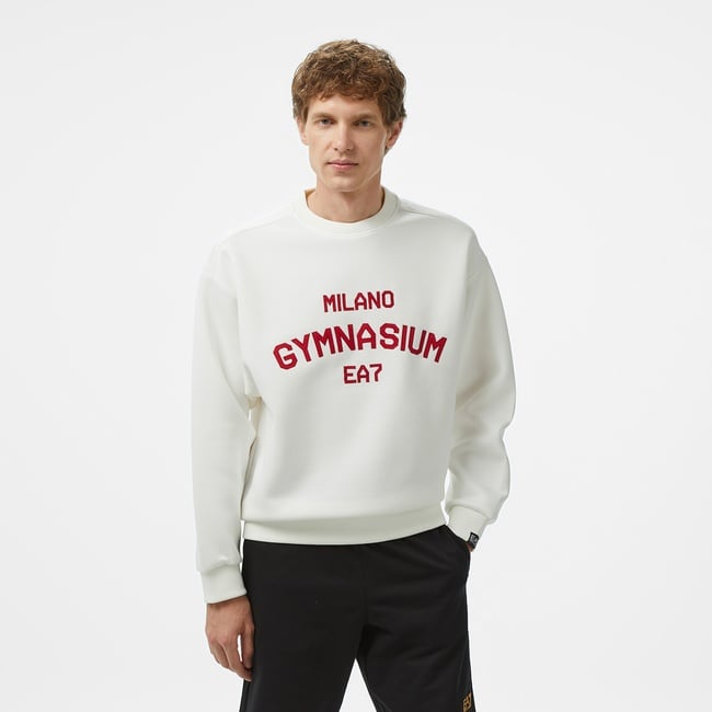  Ea7 Erkek Beyaz Sweatshirt