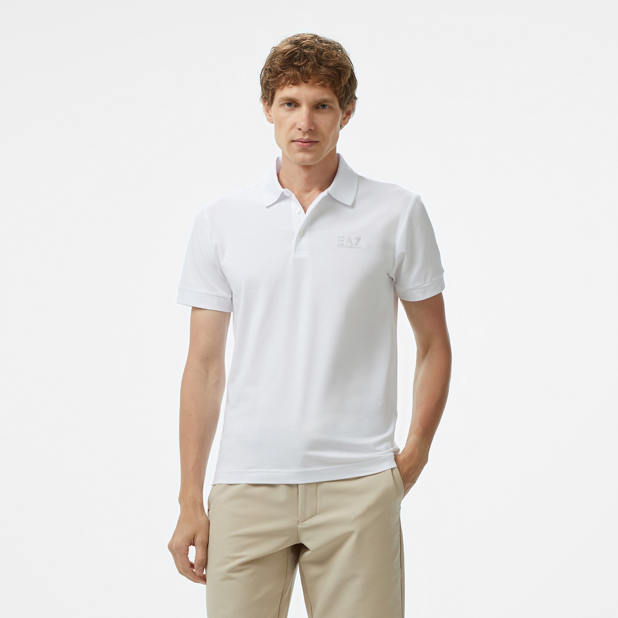 Ea7 Erkek Beyaz Polo