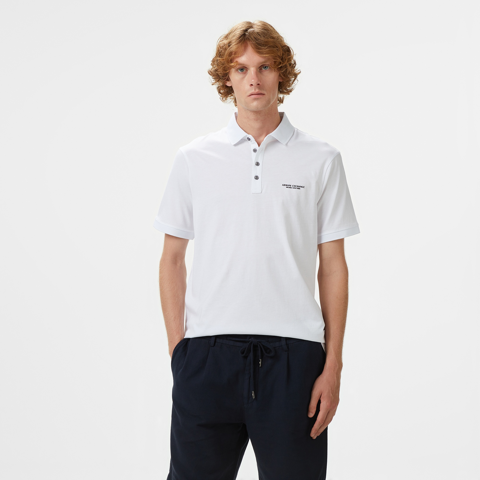 Armani Exchange Erkek Beyaz Polo
