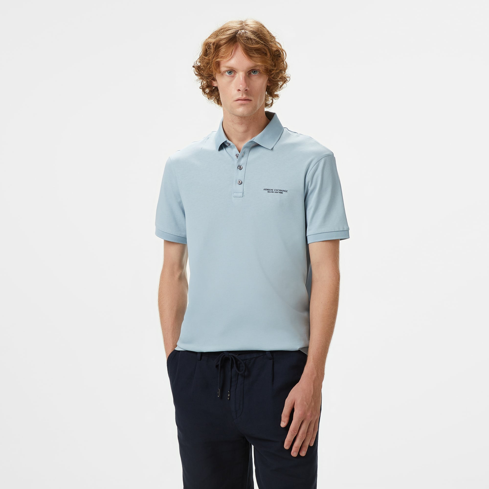 Armani Exchange Erkek Mavi Polo
