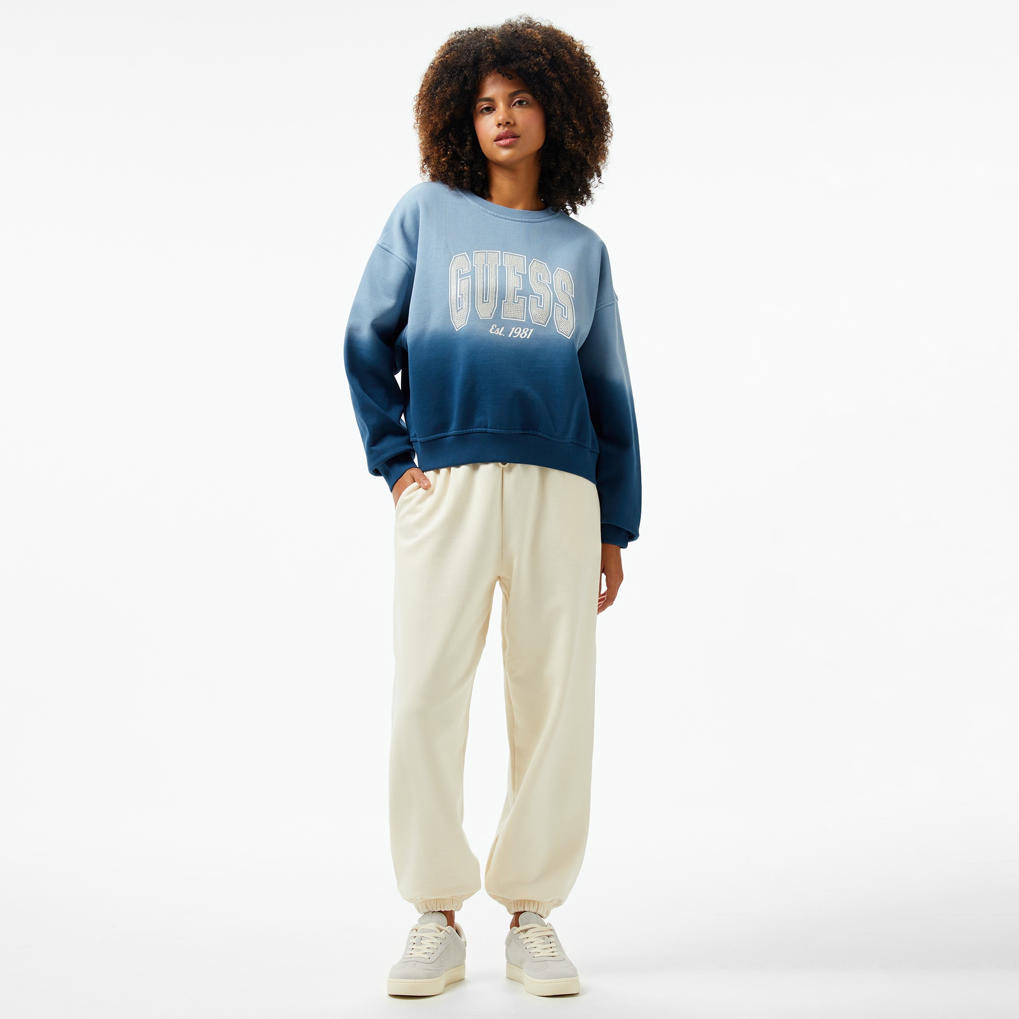 Guess Kadın Mavi Sweatshirt