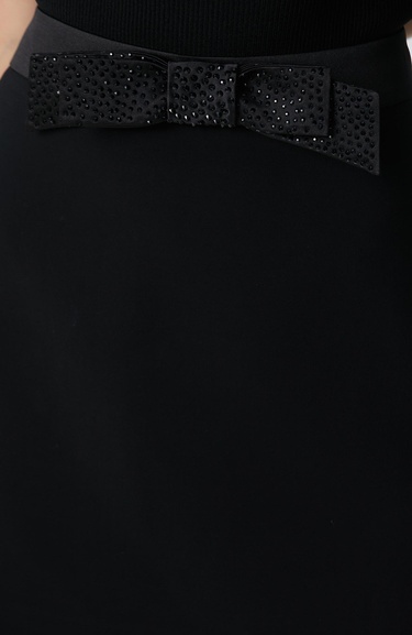  Network Kadın Siyah Evaze Mini Abiye Etek