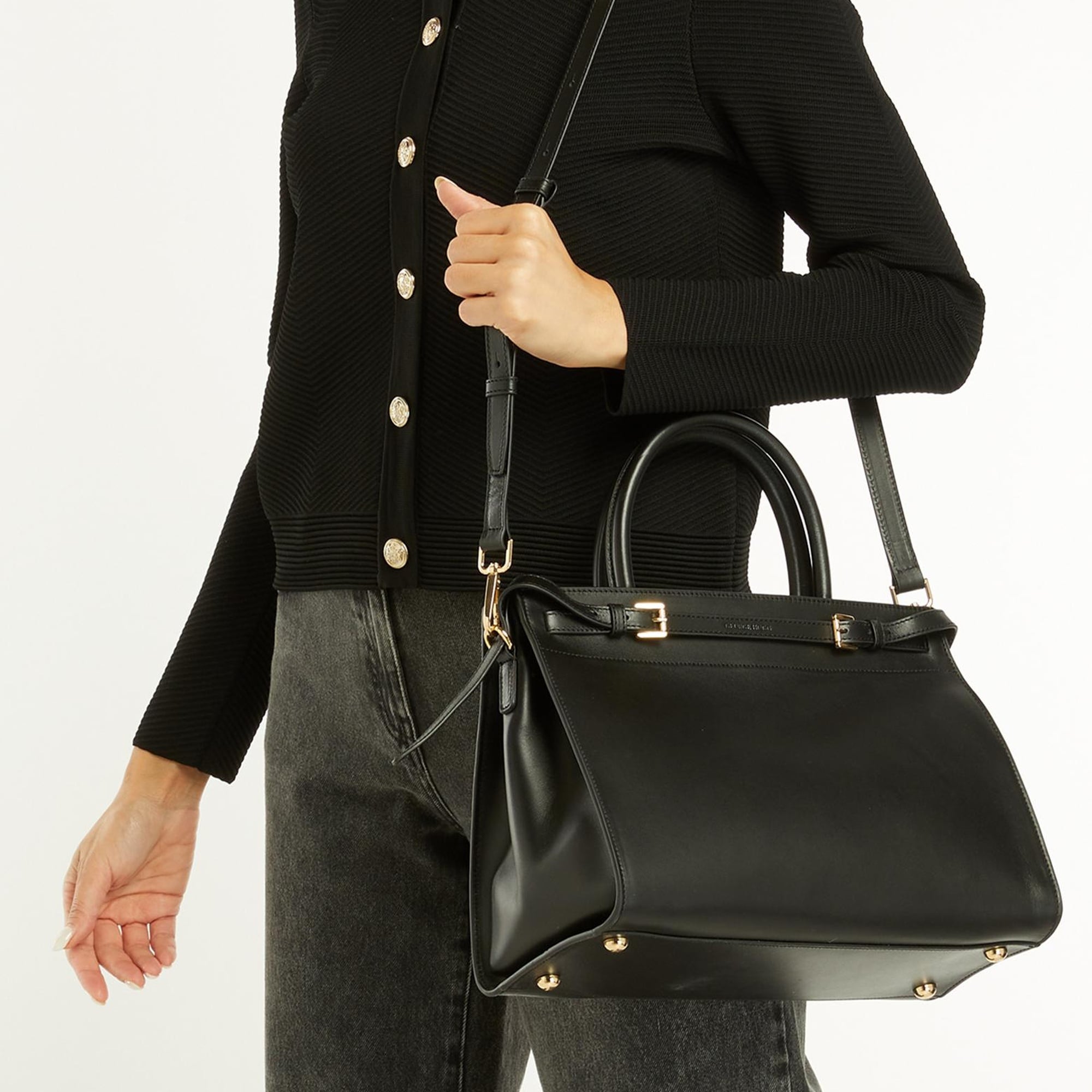 George Hogg Kadın Siyah Deri Çanta