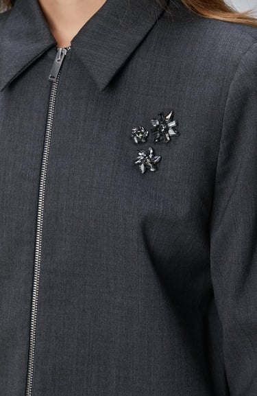  Network Kadın Koyu Gri Yün Karışımlı Ceket