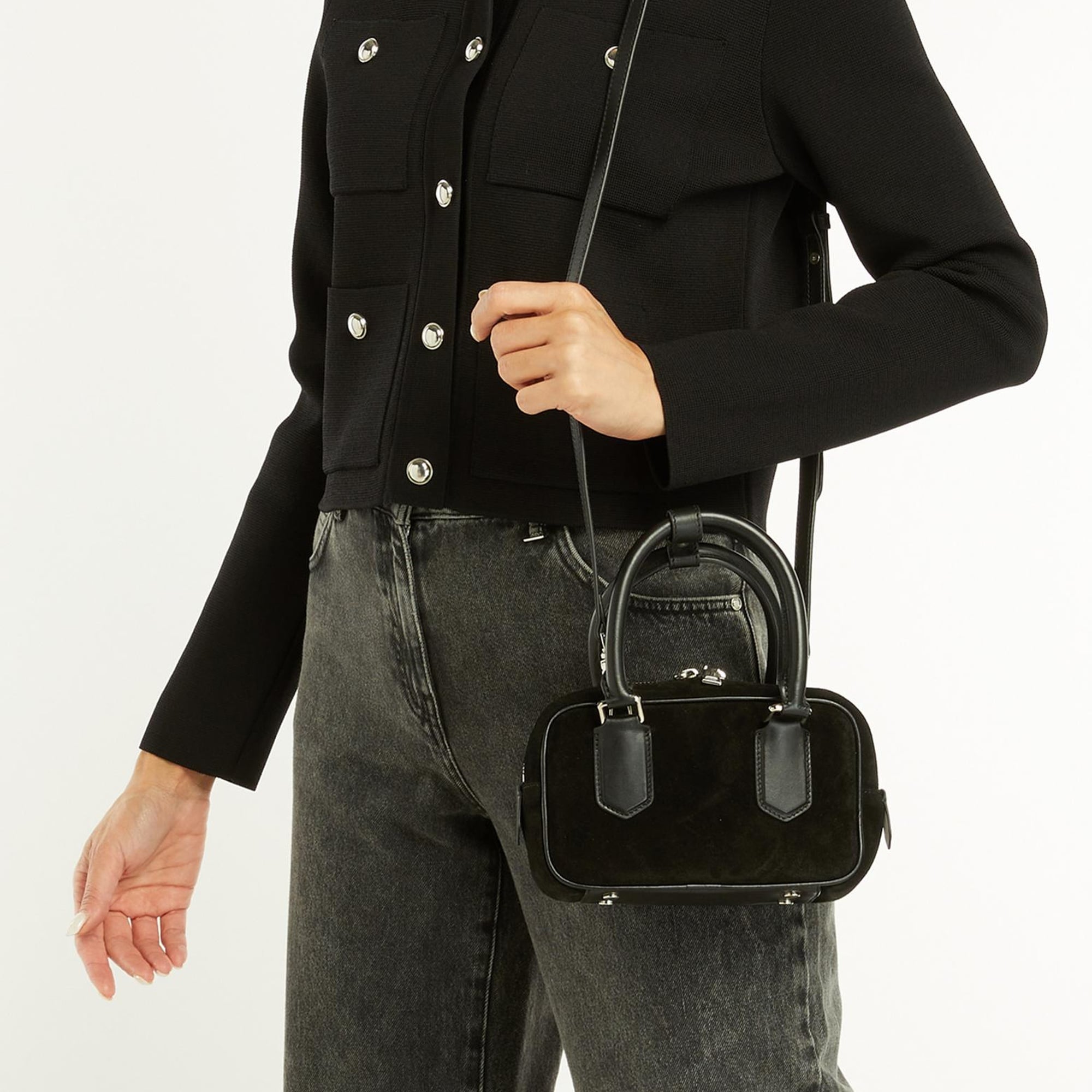 George Hogg Kadın Siyah Süet Çanta