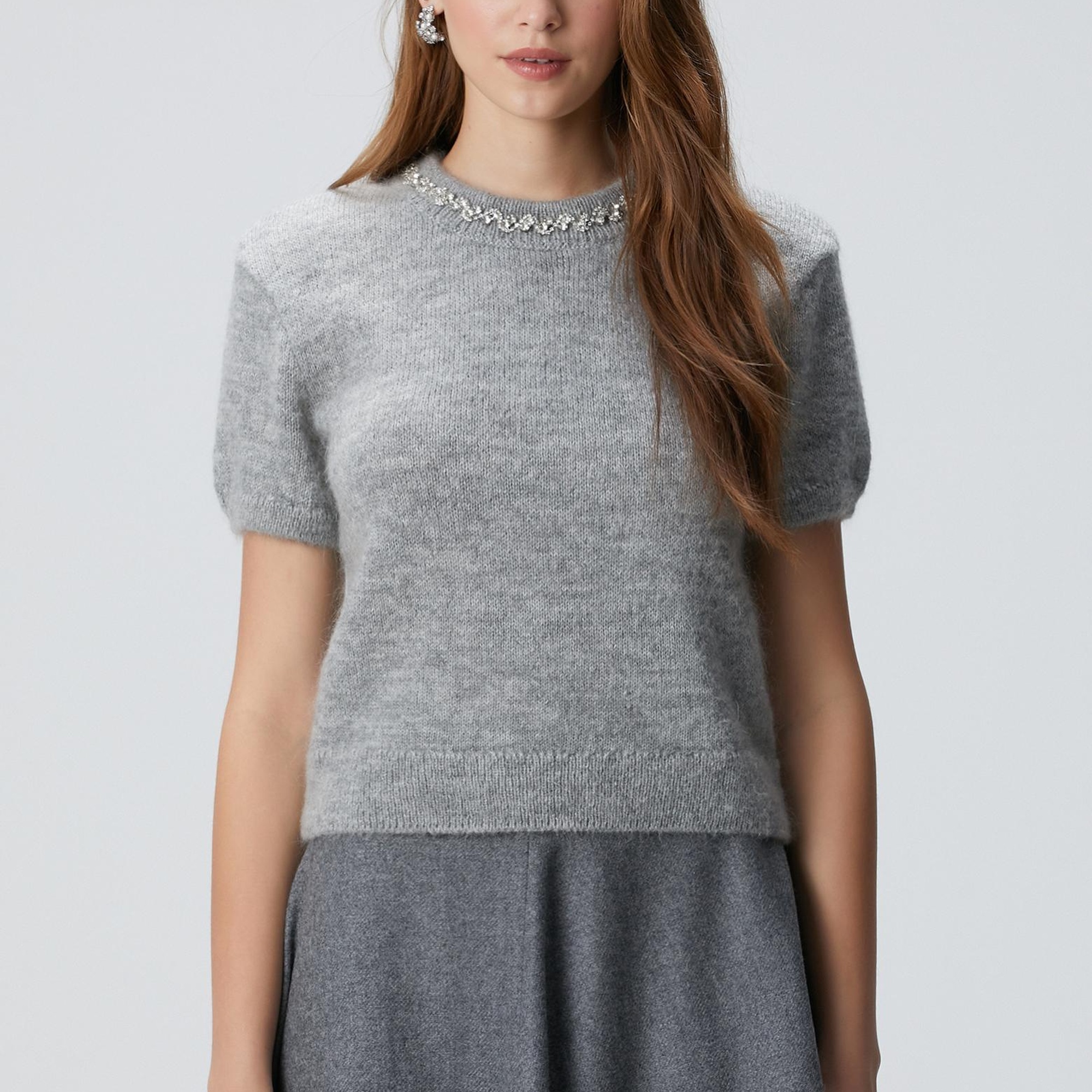 Network Kadın Gri Melanj Kazak