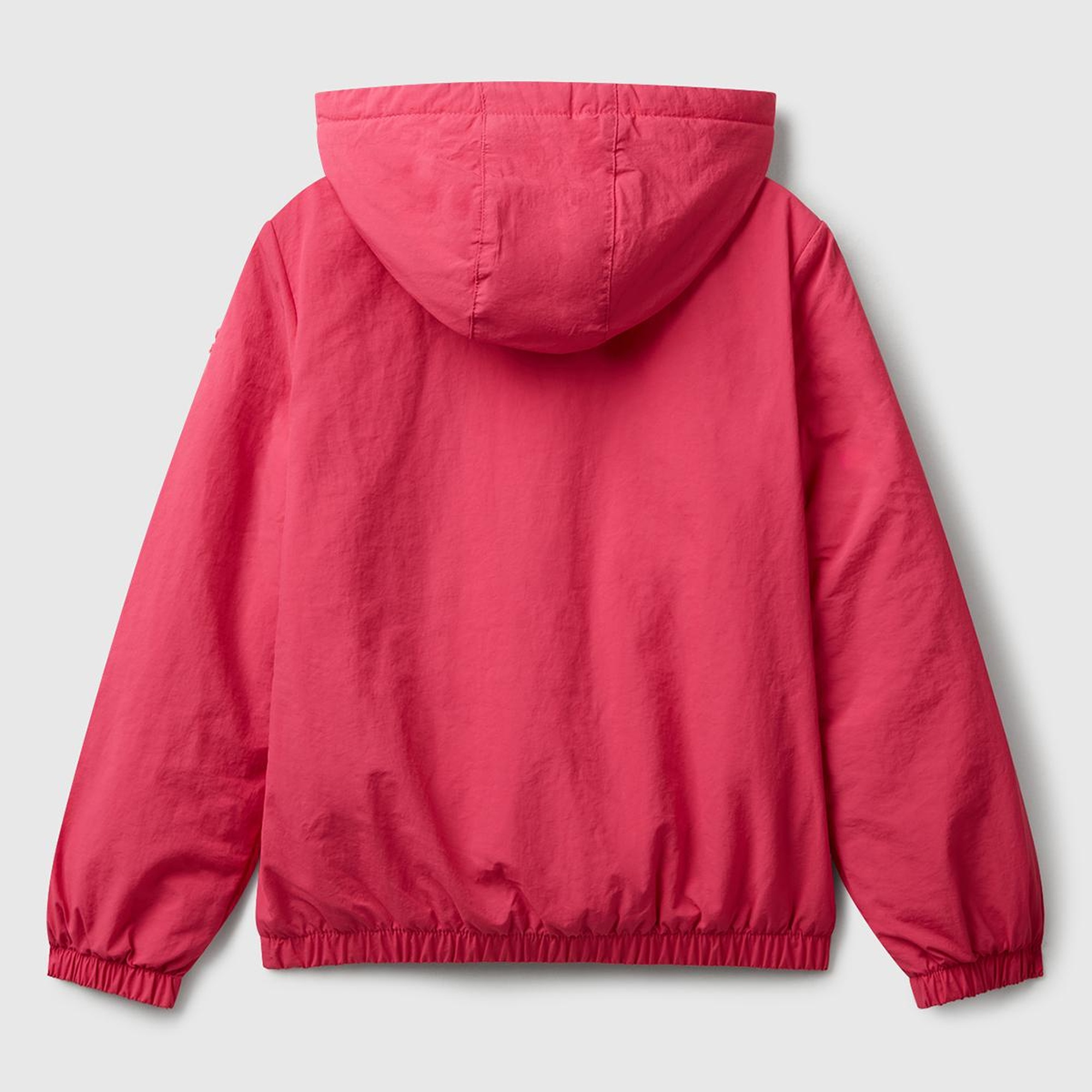 Kız Çocuk Açık MAvi Simli Logo Detaylı Cepli Kapüşonlu Jarse Yağmurluk