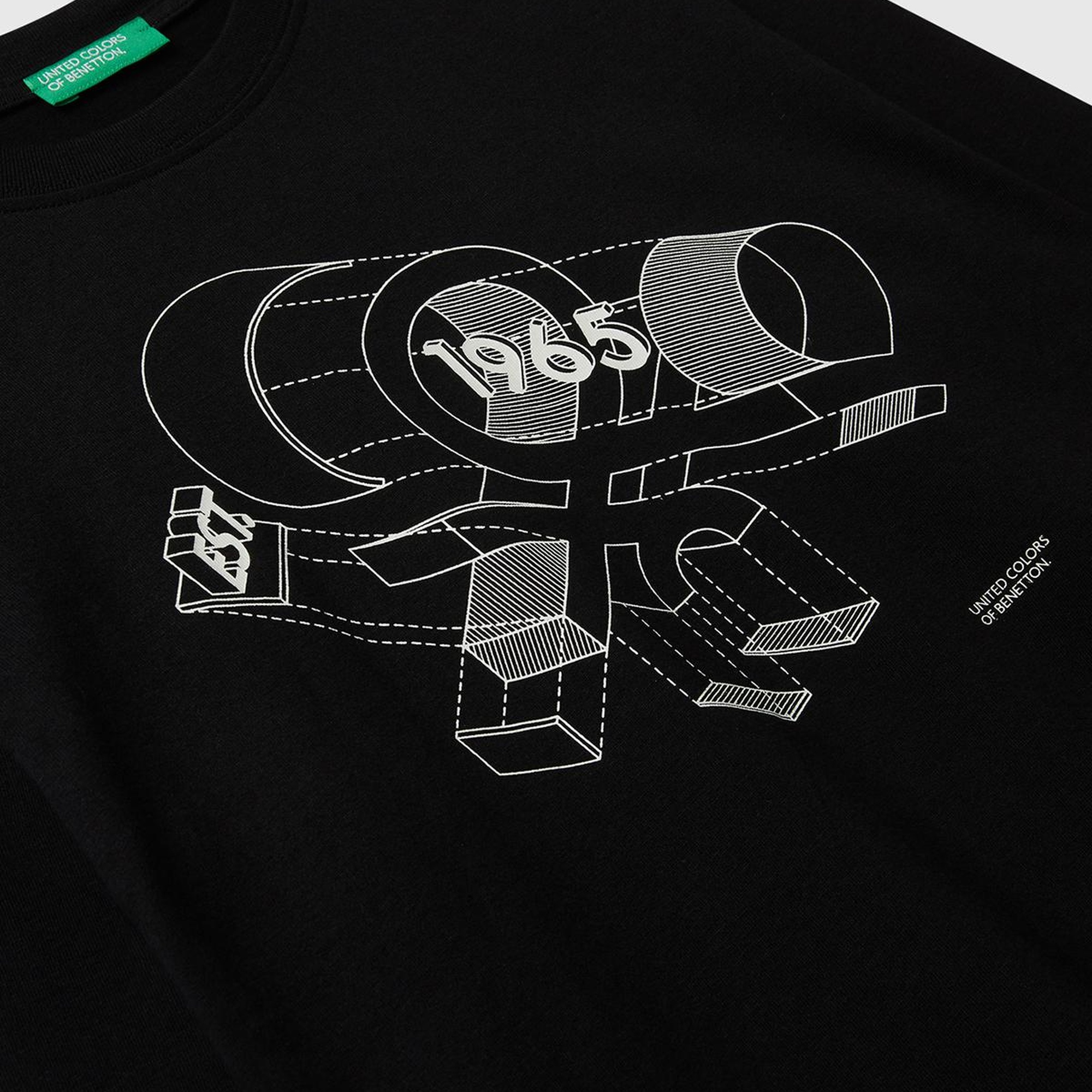 Erkek Çocuk Siyah Önü Logo Baskılı Bisiklet Yaka Jarse Uzun Kollu T-shirt