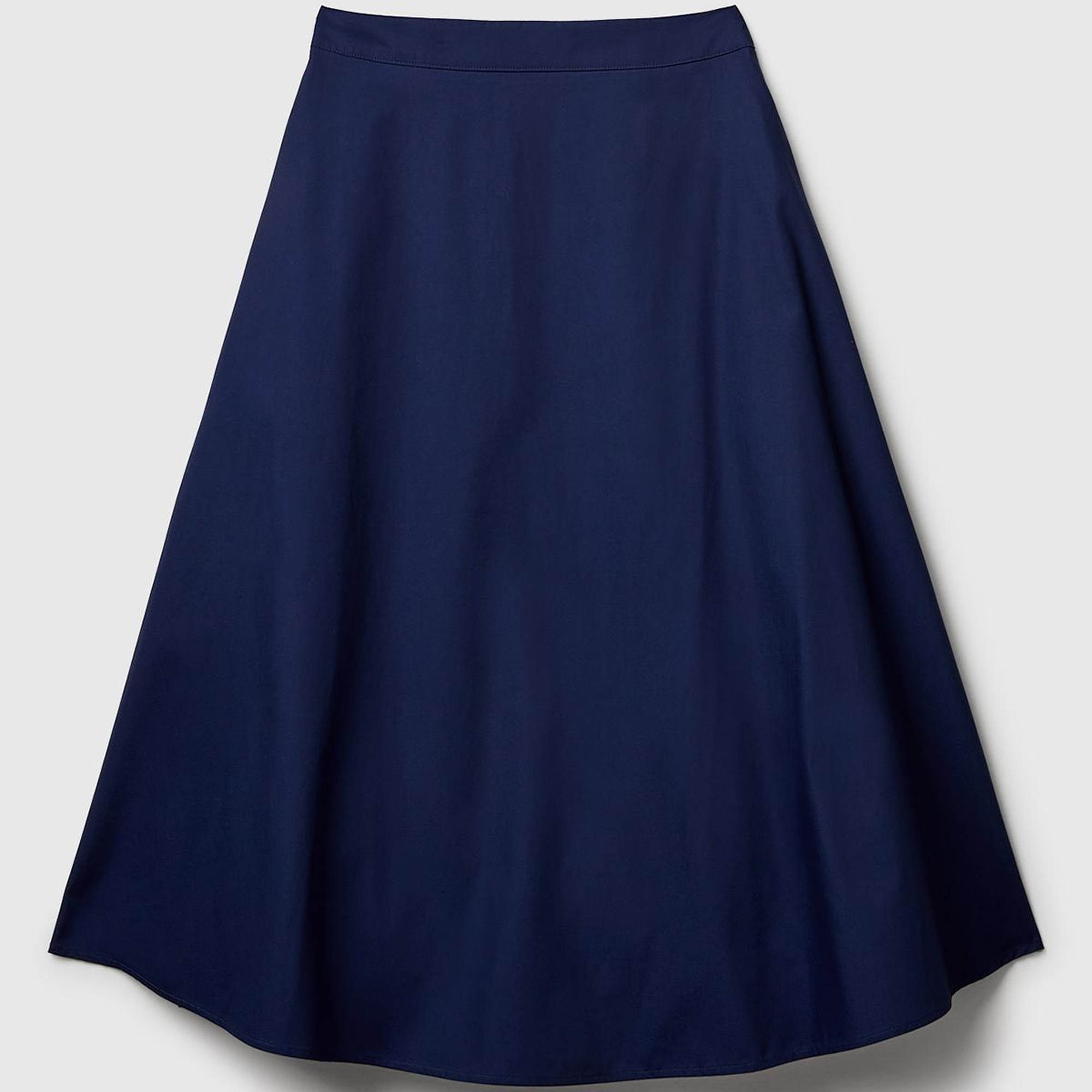 Kadın Lacivert Pamuk Karışımlı Pile Detaylı Midi Etek