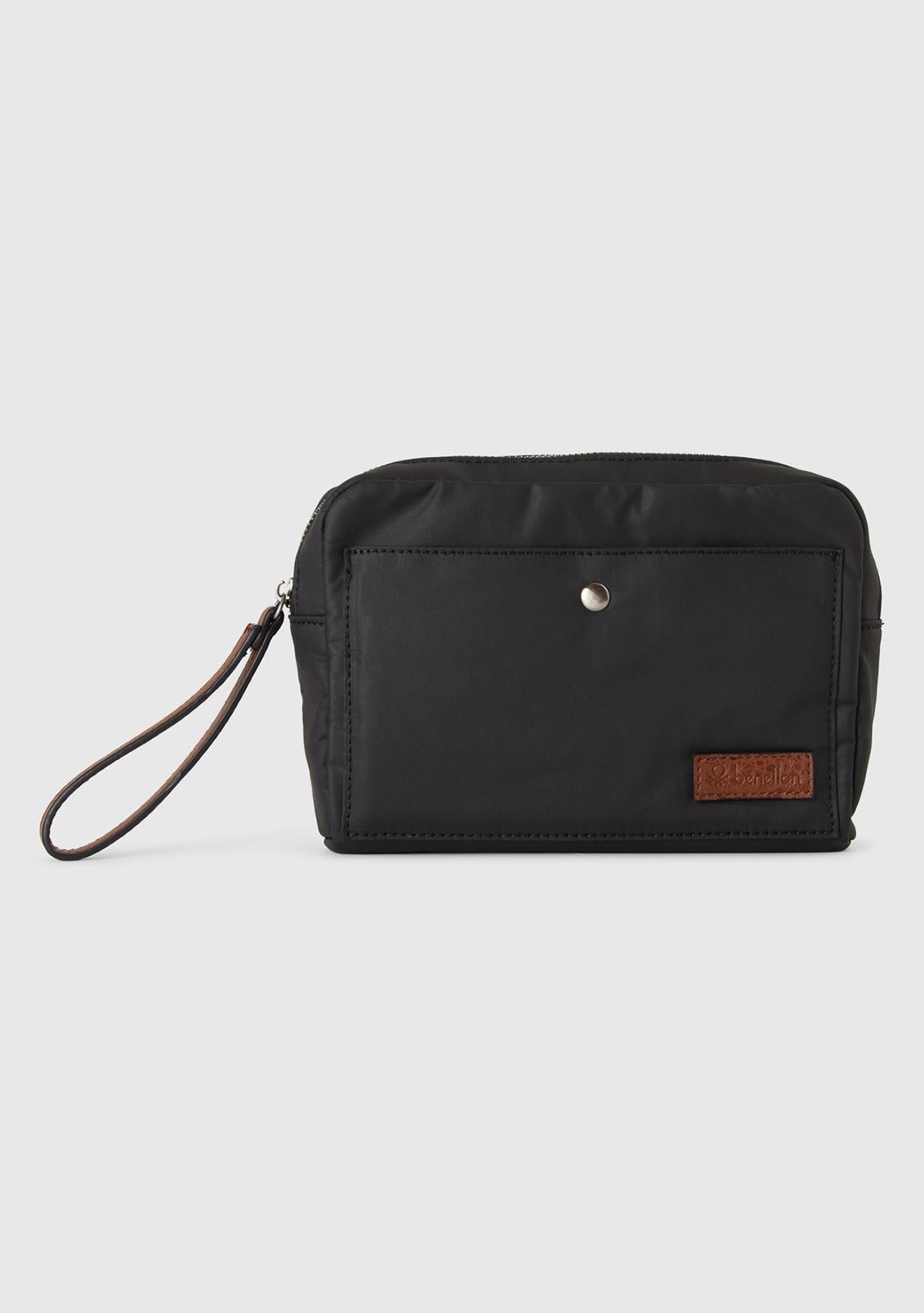  Erkek Siyah Pamuk Karışımlı Logo Detaylı Cüzdan