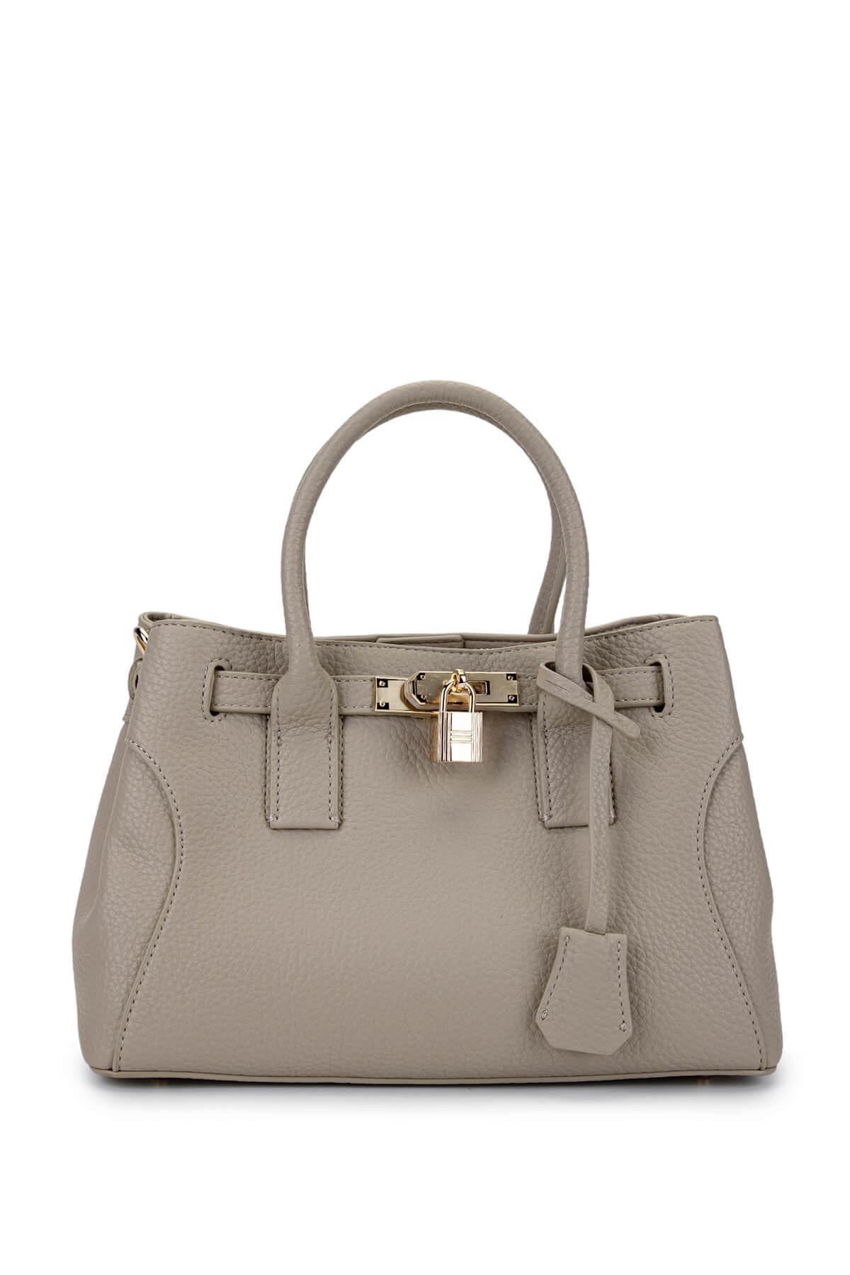  Tamer Tanca Kadın Suni Deri Taupe Omuz Çanta