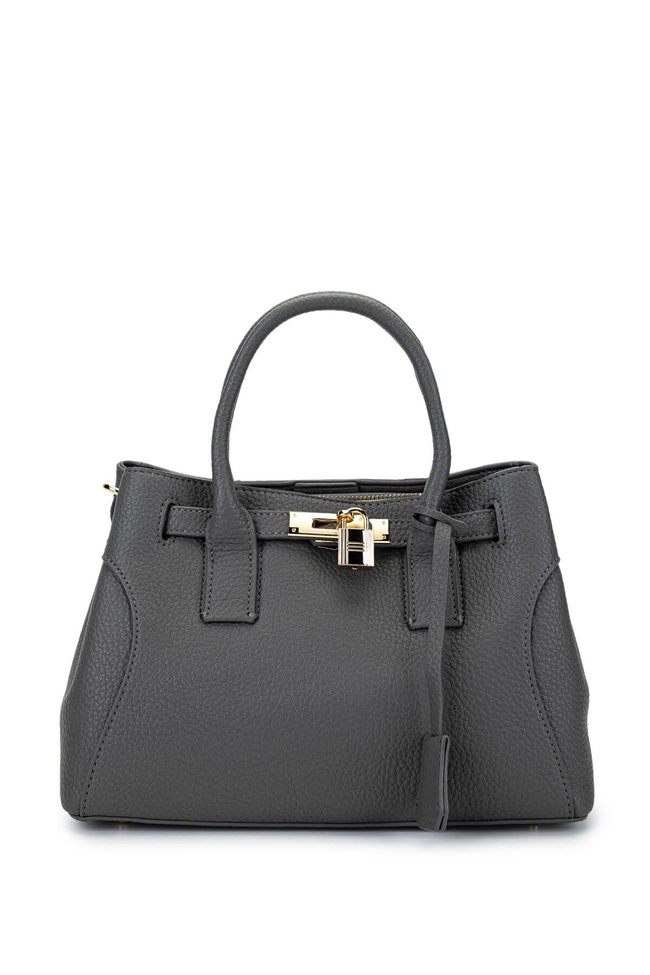  Tamer Tanca Kadın Suni Deri Gri Omuz Çanta