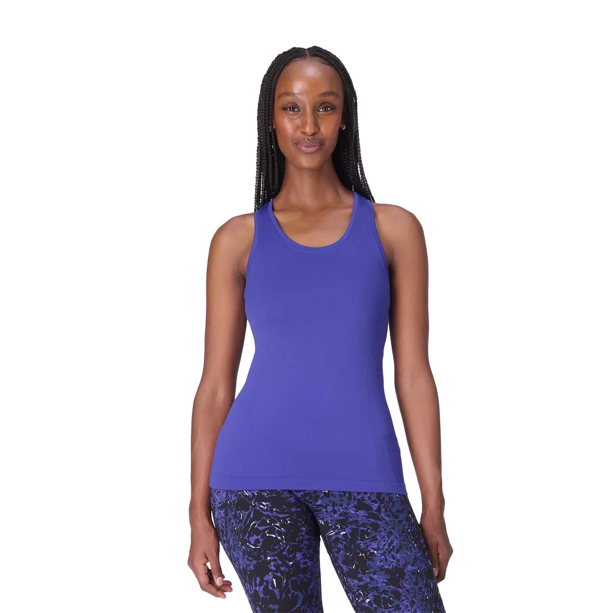 Sweaty Betty Athlete Seamless Workout Tank Kadın Mavi Tank Top