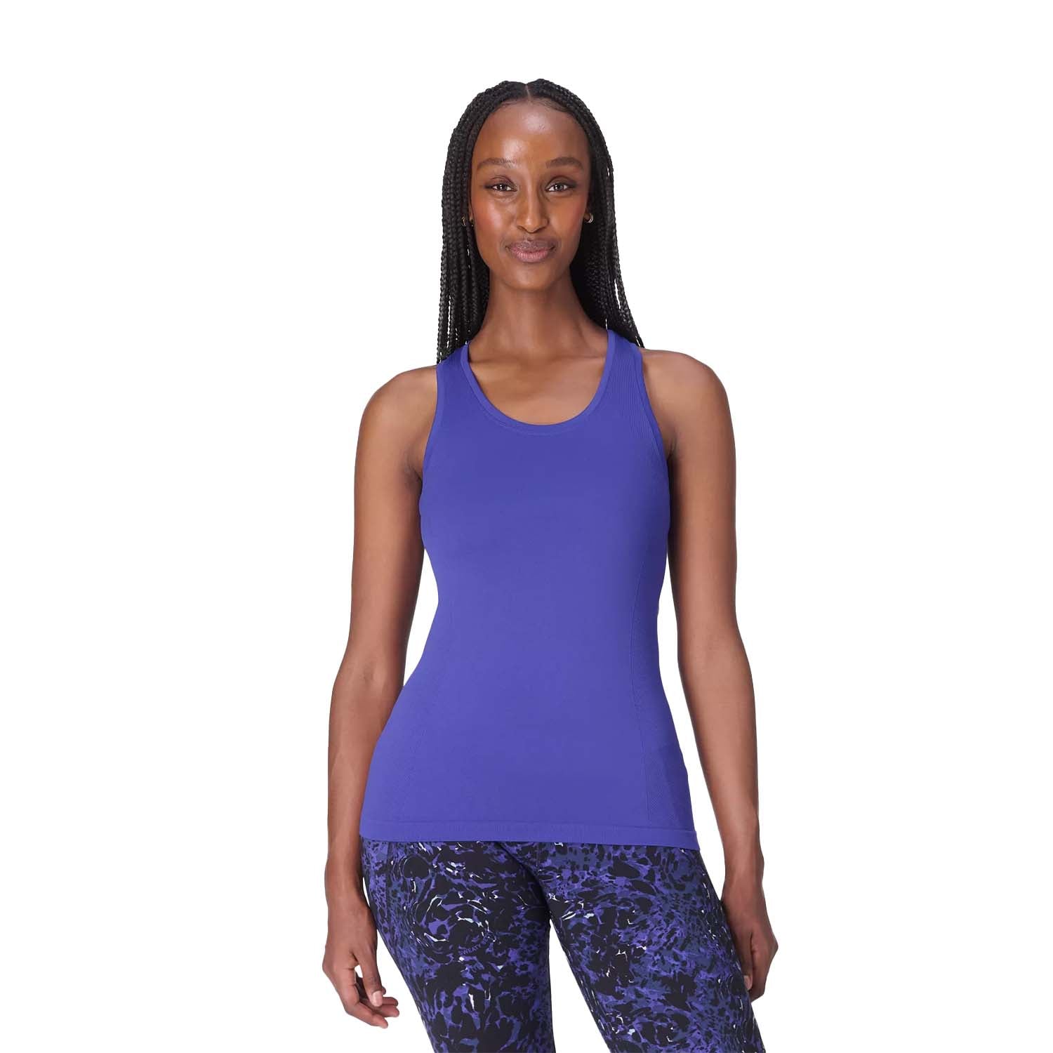  Sweaty Betty Athlete Seamless Workout Tank Kadın Mavi Tank Top