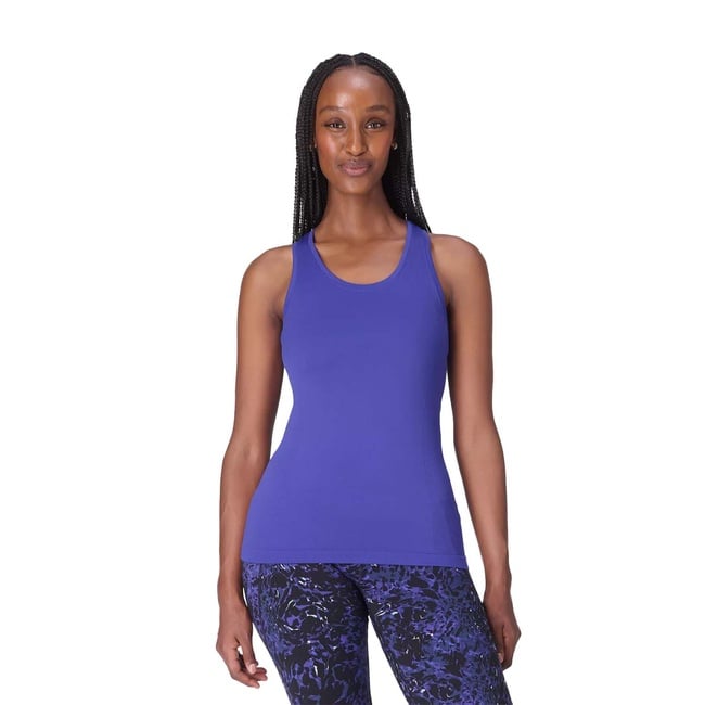  Sweaty Betty Athlete Seamless Workout Tank Kadın Mavi Tank Top
