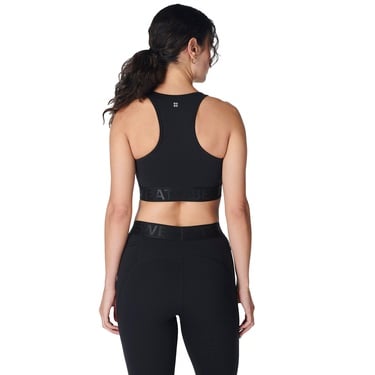 Sweaty Betty Power Logo Medium Impact Kadın Siyah Fitness Crop