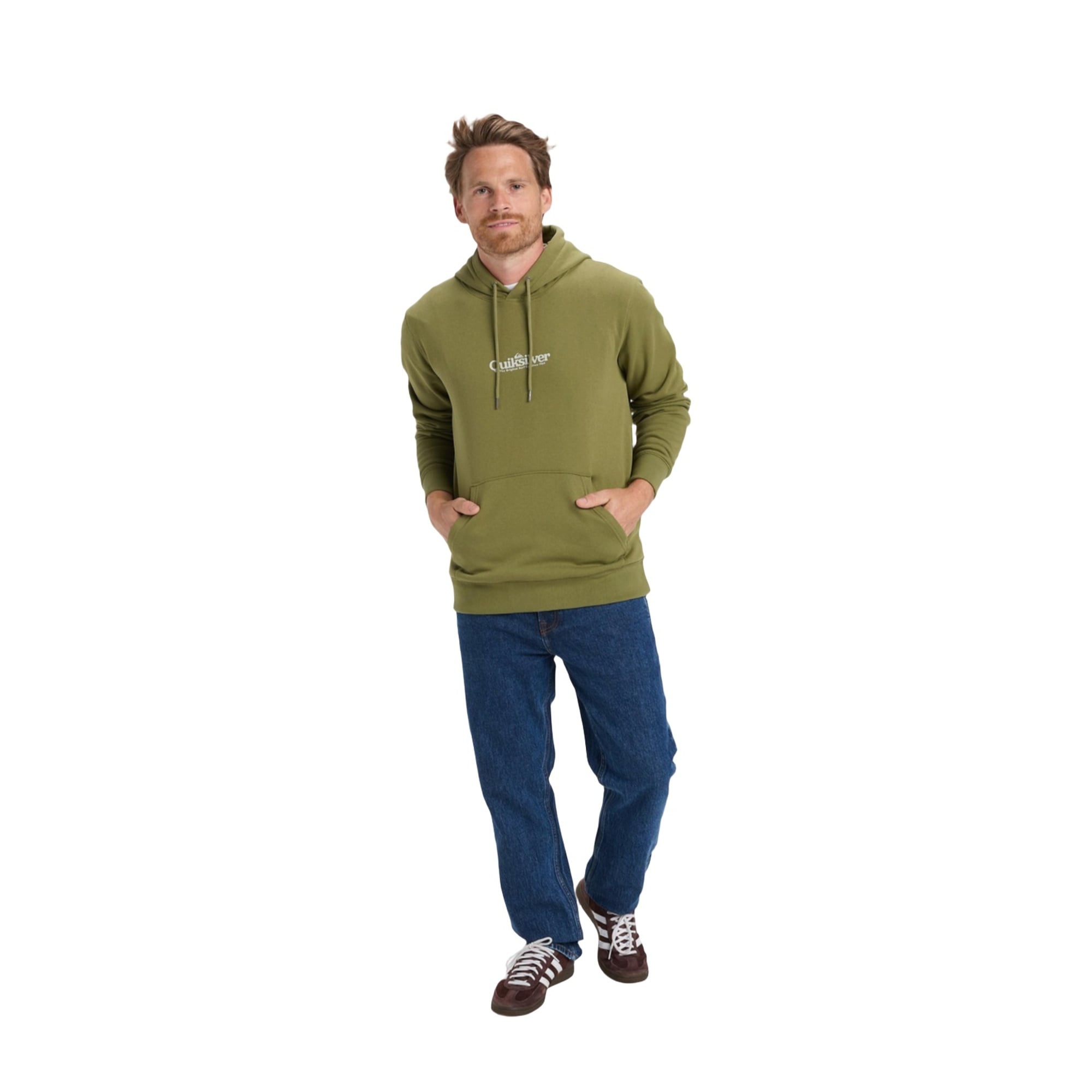 Quiksilver Screen Fleece Fineline Hoodie Erkek Yeşil Sweatshirt