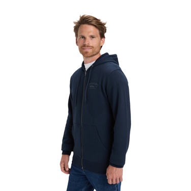 Quiksilver Zip Hood Chest Logo Erkek Mavi Sweatshirt